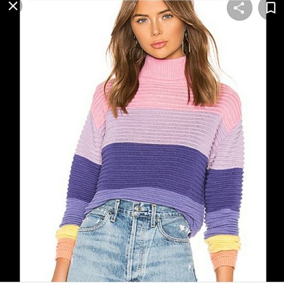 Lovers + Friends Sweaters - Lovers + Friends Wool Blend Color Block Sweater